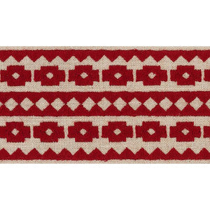 Talitha Tape Red On Natural 70646 by Schumacher Trim