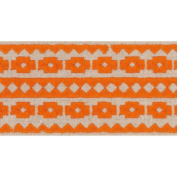 Talitha Tape Orange On Natural 70647 by Schumacher Trim Couture Trims - Fabric Carolina -