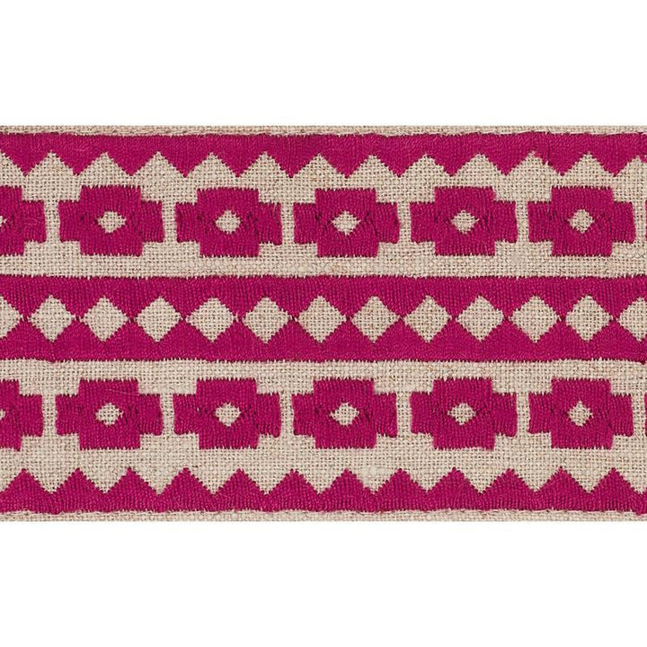 Talitha Tape Fuchsia On Natural 70648 by Schumacher Trim Couture Trims - Fabric Carolina -