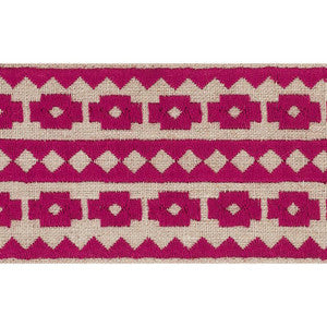 Talitha Tape Fuchsia On Natural 70648 by Schumacher Trim