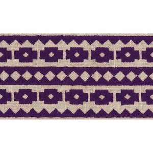 Talitha Tape Violet On Natural 70649 by Schumacher Trim