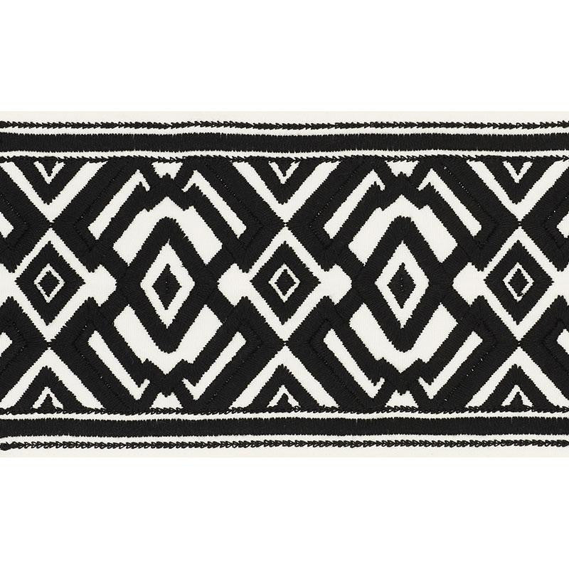 Avalon Tape Black On Ivory 70661 by Schumacher Trim Couture Trims 5.5" - Fabric Carolina -