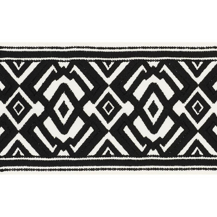 Avalon Tape Black On Ivory 70661 by Schumacher Trim Couture Trims 5.5" - Fabric Carolina -