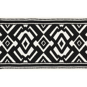 Avalon Tape Black On Ivory 70661 by Schumacher Trim