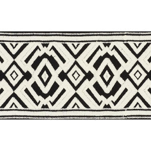 Avalon Tape Ivory On Black 70662 by Schumacher Trim