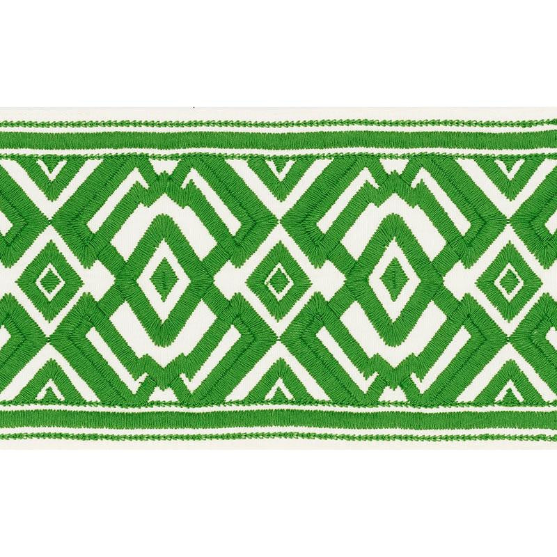 Avalon Tape Green 70663 by Schumacher Designer Trim Couture Trims 5.5" - Swanky Fabrics -