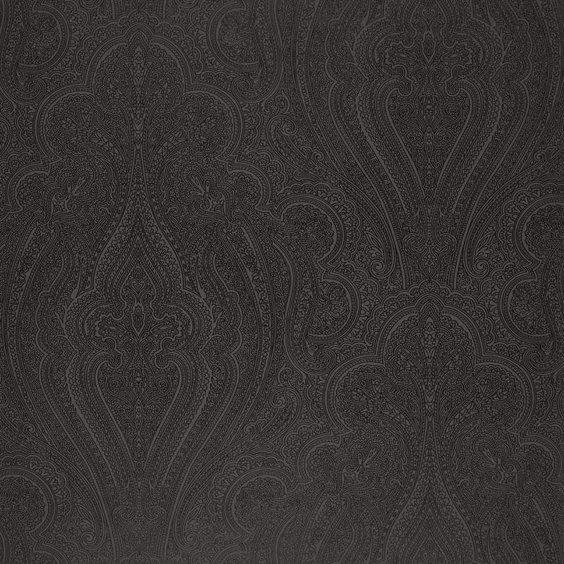 Breckenridge Paisley Charcoal 5006243 by Schumacher Wallpaper Luxe Lodge 27.0" - Fabric Carolina -