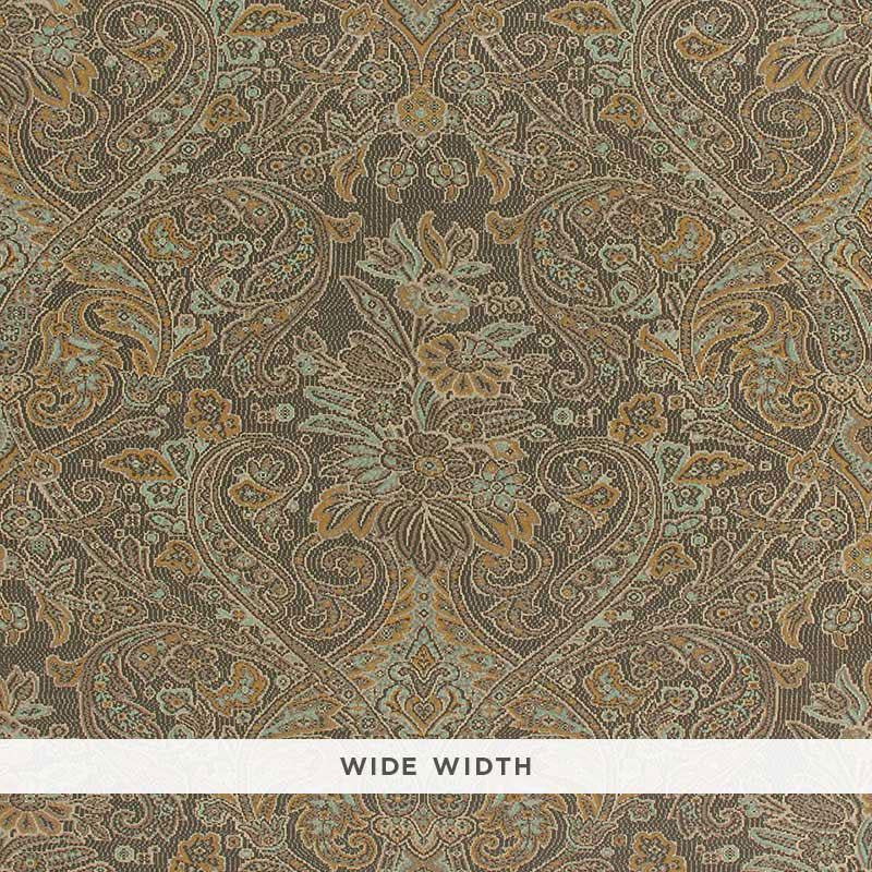 Sinclair Paisley Java 5006250 by Schumacher Wallpaper Luxe Lodge 27.0" - Fabric Carolina -