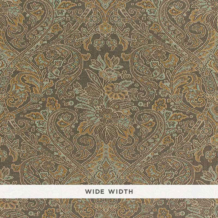 Sinclair Paisley Java 5006250 by Schumacher Wallpaper Luxe Lodge 27.0" - Fabric Carolina -