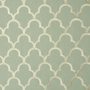 Scallop Embroidery Mineral 64320 by Schumacher Fabric