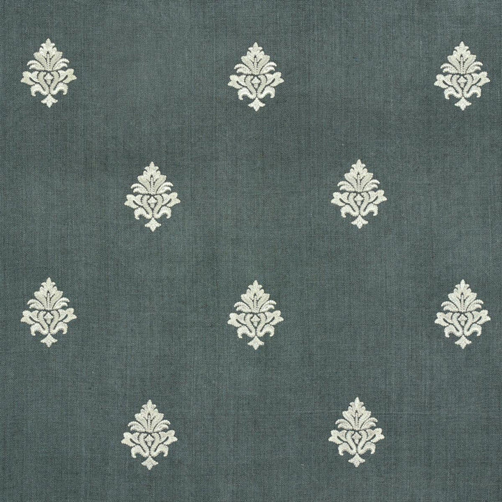Lorenzo Embroidery Midnight 64721 by Schumacher Designer Fabric Chroma 5.12" - Swanky Fabrics -