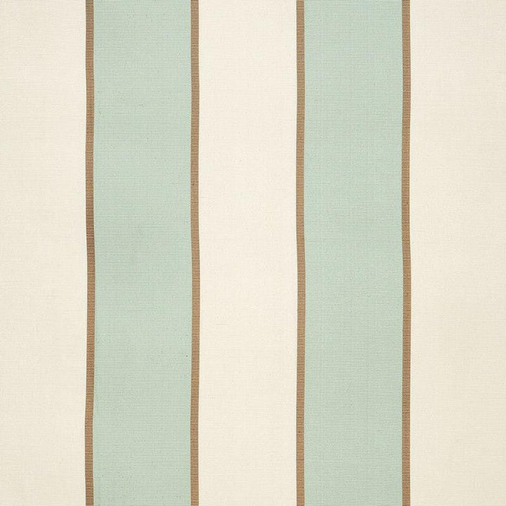 Montebello Stripe Aqua 64783 by Schumacher Designer Fabric Chroma 9.12" - Swanky Fabrics -