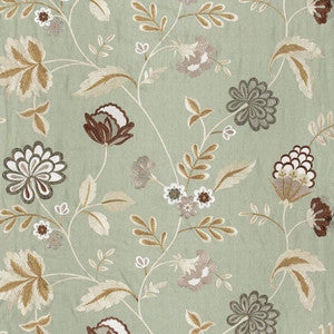 Palampore Embroidery Mineral 64840 by Schumacher Fabric