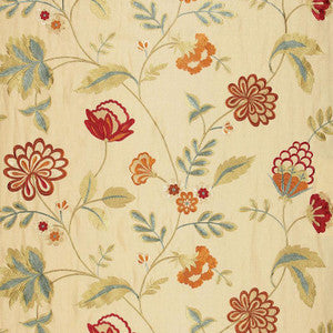 Palampore Embroidery Biscuit 64842 by Schumacher Fabric