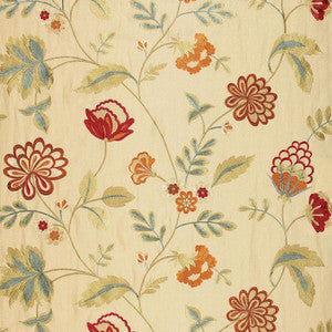 Palampore Embroidery Biscuit 64842 by Schumacher Fabric