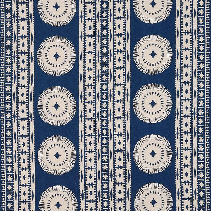 Bora Bora Print Marine 175841 by Schumacher Designer Fabric Mary Mcdonald 52.0" - Swanky Fabrics -
