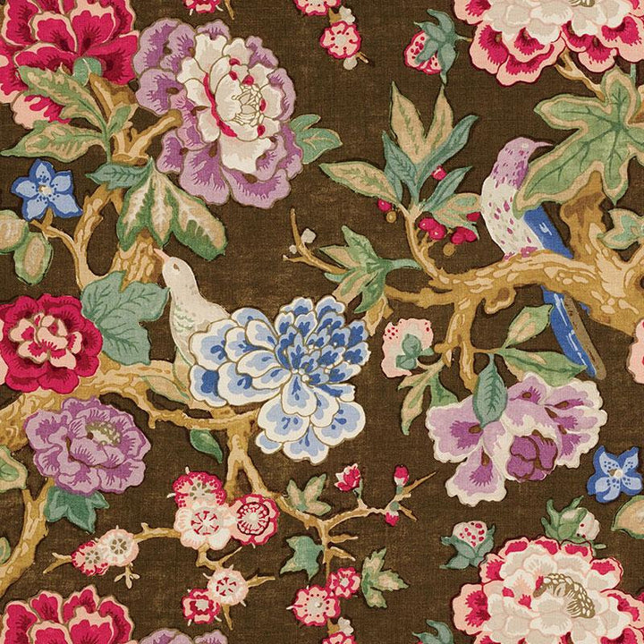 Bermuda Blossoms Cocoa 175870 by Schumacher Fabric Mary Mcdonald 27.12" - Fabric Carolina -