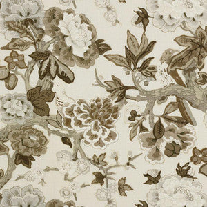 Bermuda Blossoms Snow 175871 by Schumacher Fabric