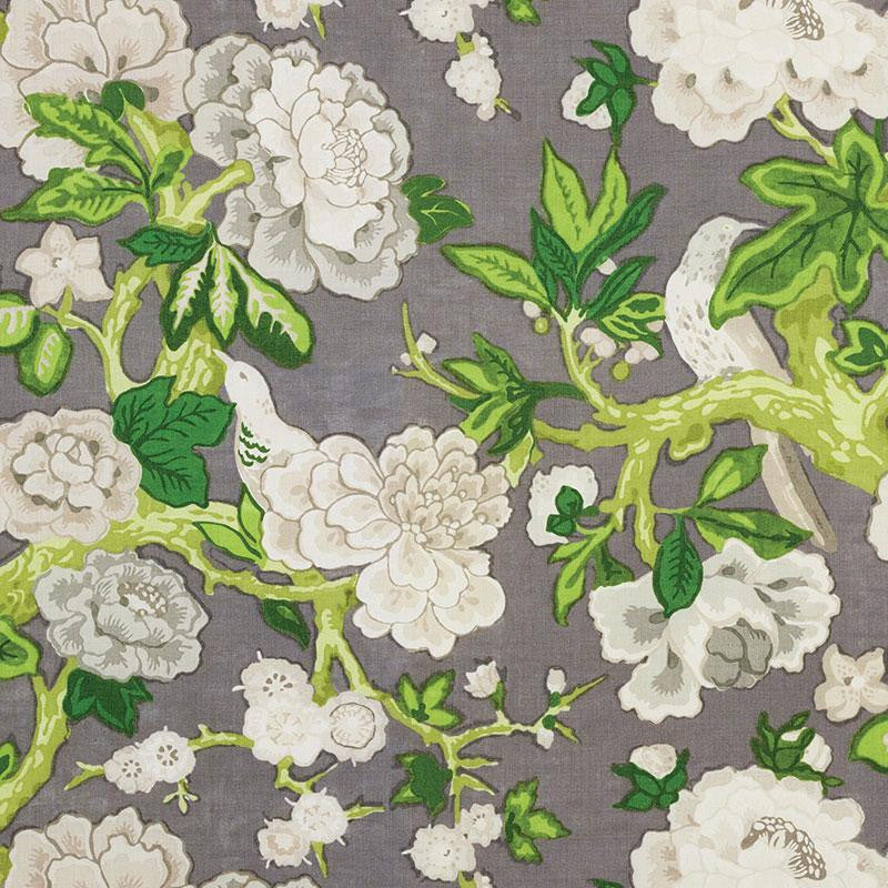 Bermuda Blossoms Slate 175872 by Schumacher Designer Fabric Mary Mcdonald 27.12" - Swanky Fabrics -