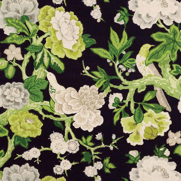 Bermuda Blossoms Jet 175873 by Schumacher Fabric Mary Mcdonald 27.12" - Fabric Carolina -