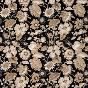 Tikki Garden Lava Black 176010 by Schumacher Fabric