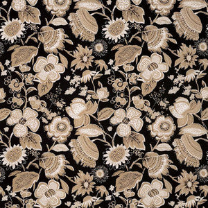 Tikki Garden Lava Black 176010 by Schumacher Fabric