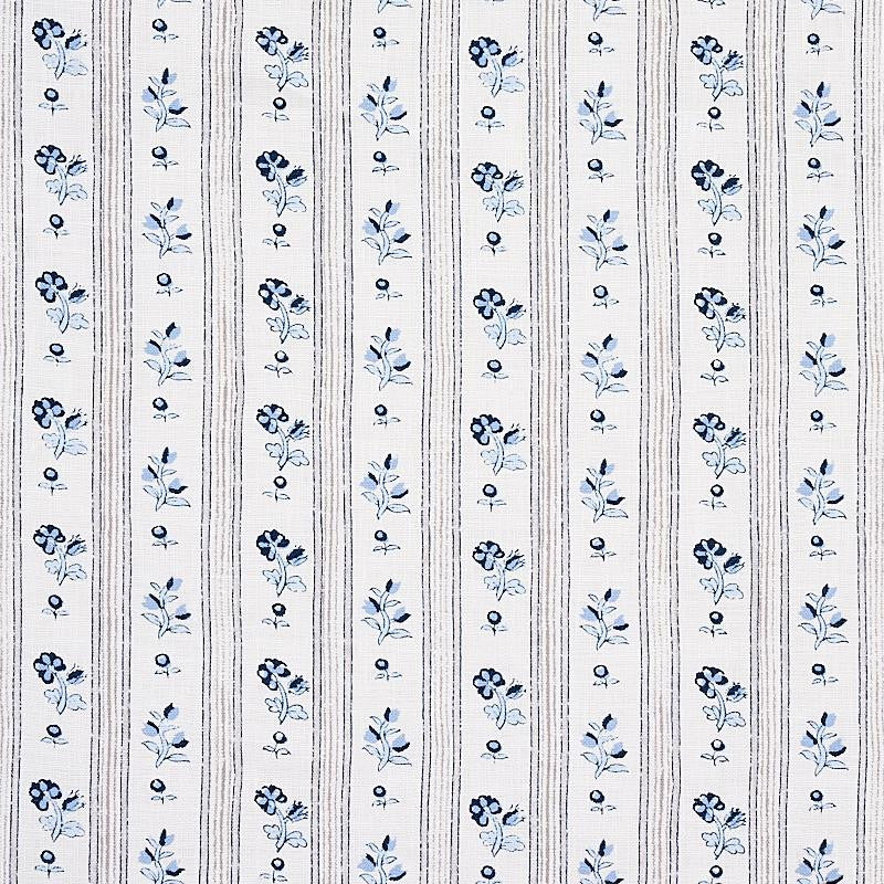 Cabanon Stripe Bleu 175963 by Schumacher Fabric Rhapsody In Blue 6.0" - Fabric Carolina -