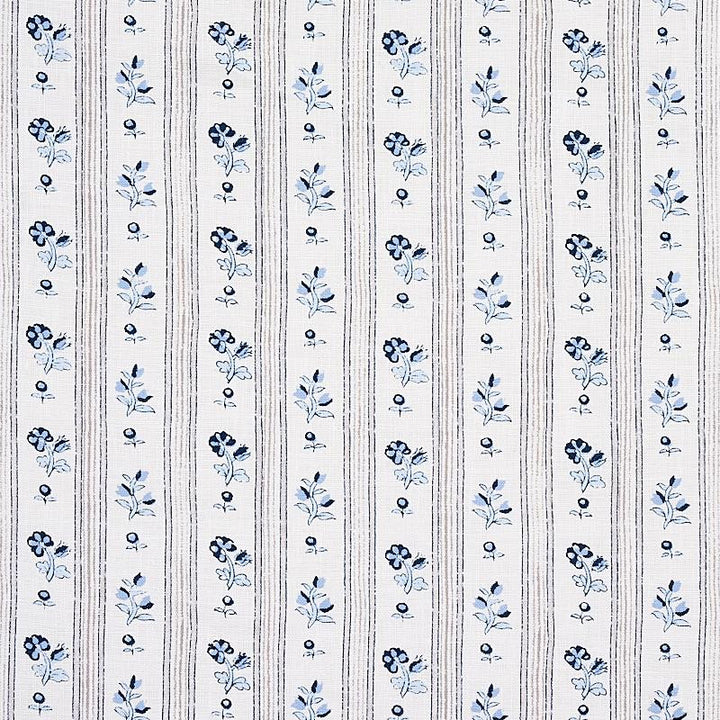 Cabanon Stripe Bleu 175963 by Schumacher Fabric Rhapsody In Blue 6.0" - Fabric Carolina -