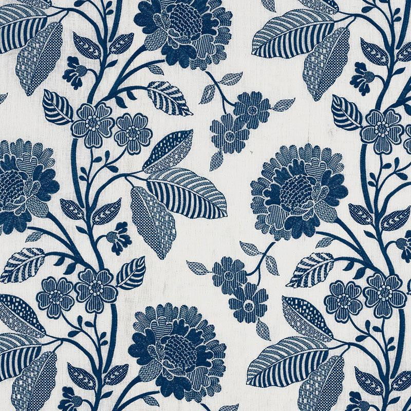 Elspeth Indigo 69162 by Schumacher Designer Fabric Country Chic 26.25" - Swanky Fabrics -