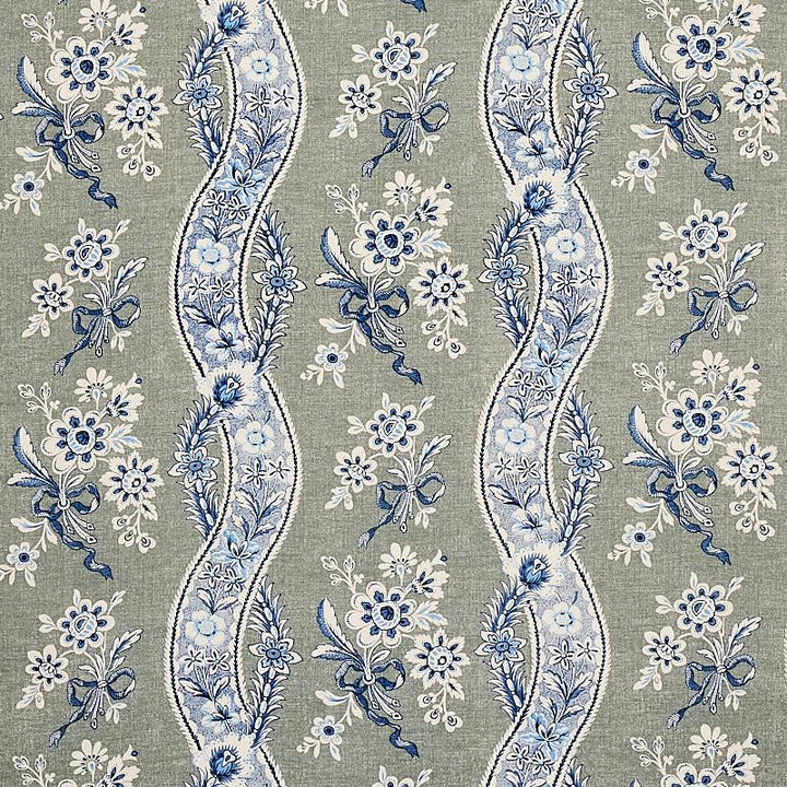 Le Castellet Gris & Bleu 175982 by Schumacher Fabric Country Chic 13.5" - Fabric Carolina -