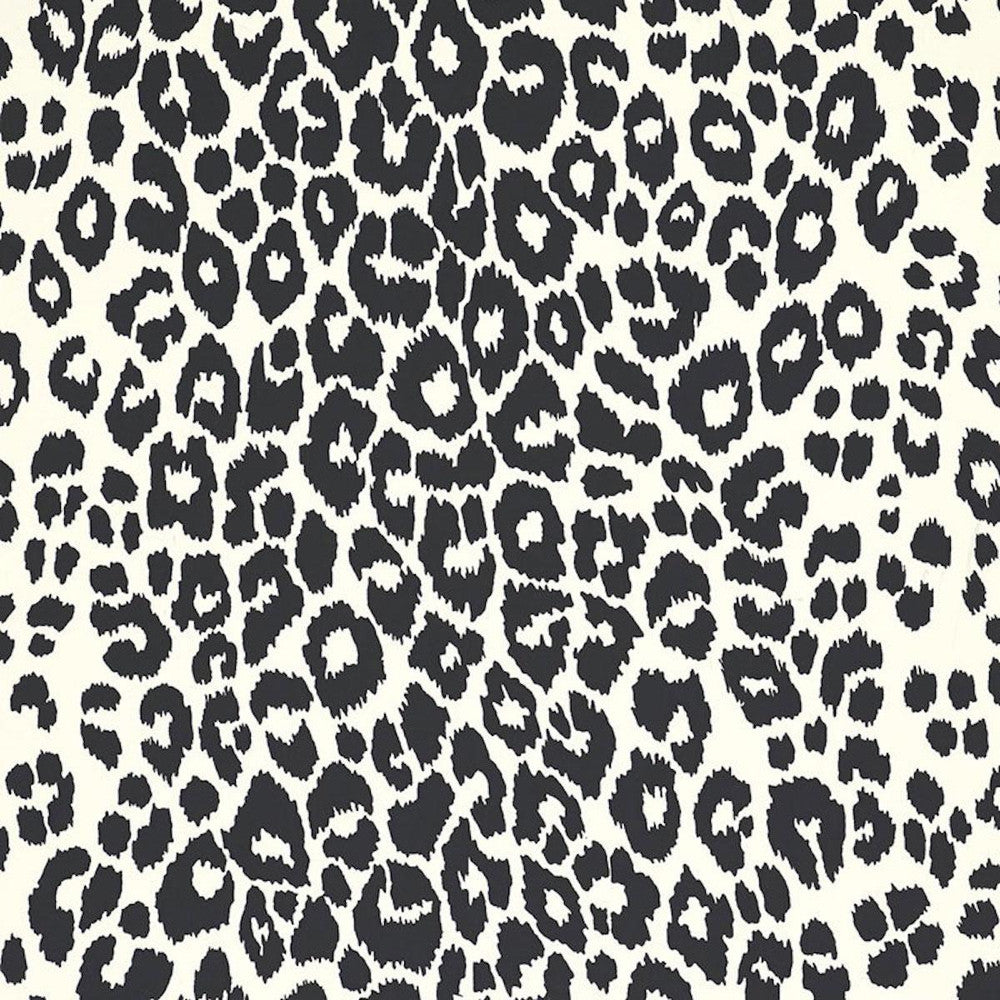 Iconic Leopard Graphite 5007012 by Schumacher Wallpaper Exuberant Prints 27.0" - Fabric Carolina -