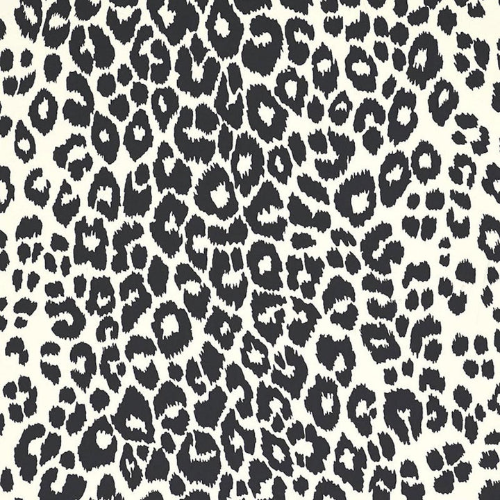 Iconic Leopard Graphite 5007012 by Schumacher Wallpaper Exuberant Prints 27.0" - Fabric Carolina -