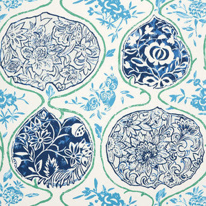 Katsugi Cobalt & Turquoise 5006961 by Schumacher Wallpaper