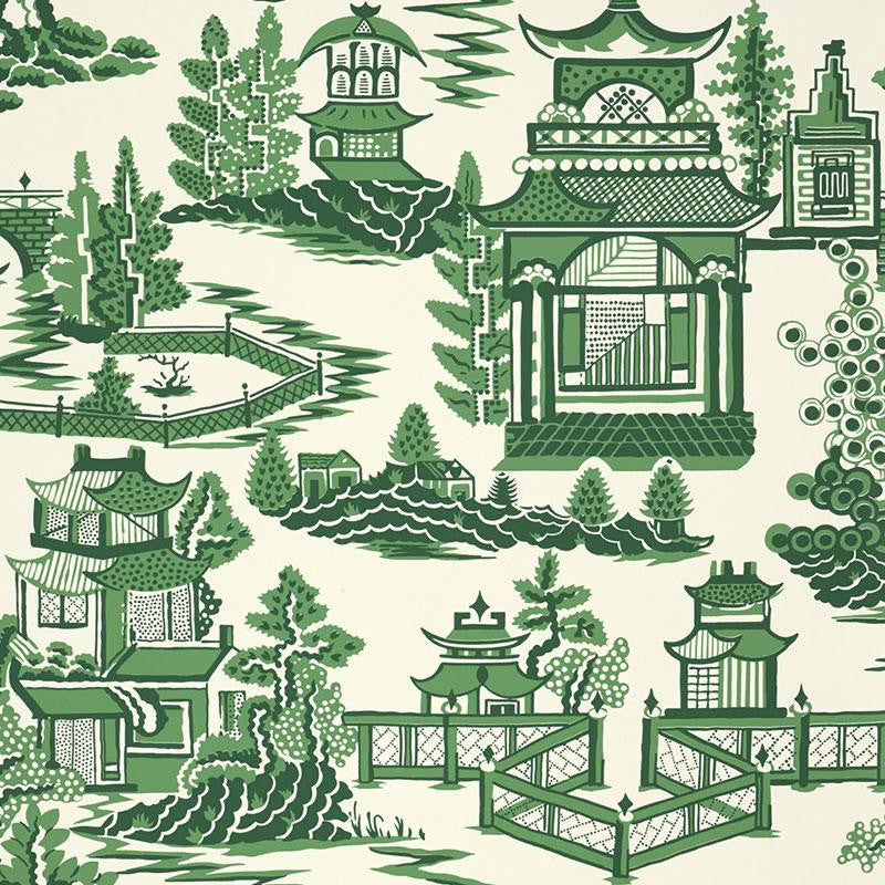 Nanjing Jade 5006912 by Schumacher Wallpaper Exuberant Prints 27.0" - Fabric Carolina -