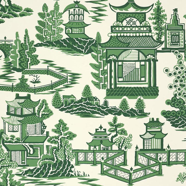 Nanjing Jade 5006912 by Schumacher Wallpaper Exuberant Prints 27.0" - Fabric Carolina -