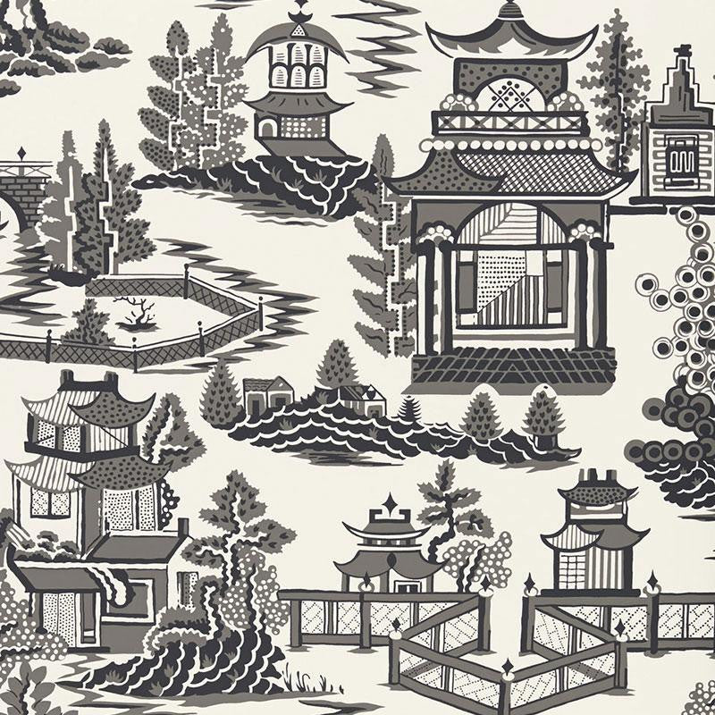Nanjing Smoke 5006913 by Schumacher Designer Wallpaper Exuberant Prints 27.0" - Swanky Fabrics -