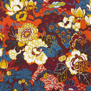 Shanghai Peacock Cinnabar 5006992 by Schumacher Wallpaper