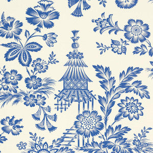 Song Garden Porcelain 5007030 by Schumacher Wallpaper
