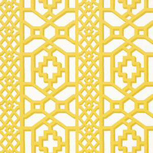 Zanzibar Trellis Canary 5006940 by Schumacher Wallpaper