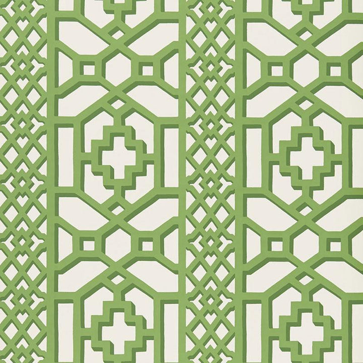 Zanzibar Trellis Jade 5006941 by Schumacher Wallpaper Print Happy 13.5" - Fabric Carolina -