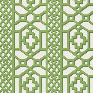 Zanzibar Trellis Jade 5006941 by Schumacher Wallpaper
