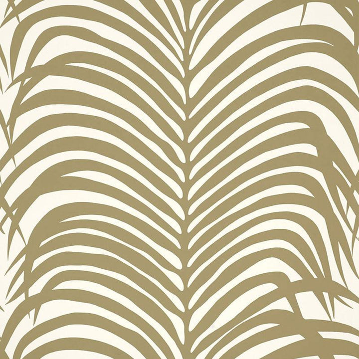 Zebra Palm Khaki 5006930 by Schumacher Wallpaper Print Happy 27.0" - Fabric Carolina -