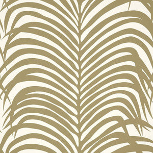 Zebra Palm Khaki 5006930 by Schumacher Wallpaper
