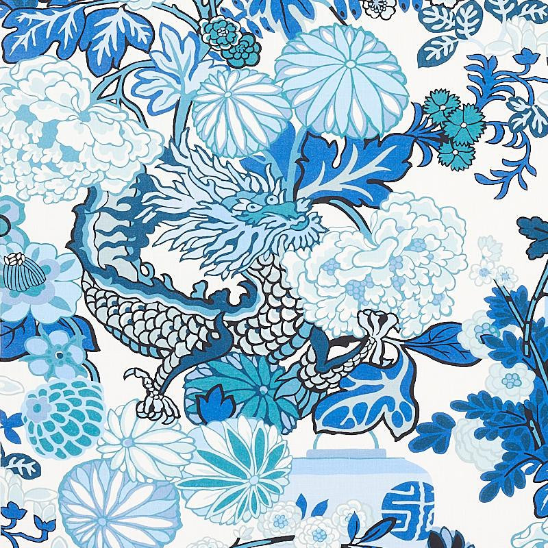 Chiang Mai Indoor/Outdoor China Blue 177311 by Schumacher Fabric Indoor/Outdoor: Prints & Wovens 26.5" - Fabric Carolina -