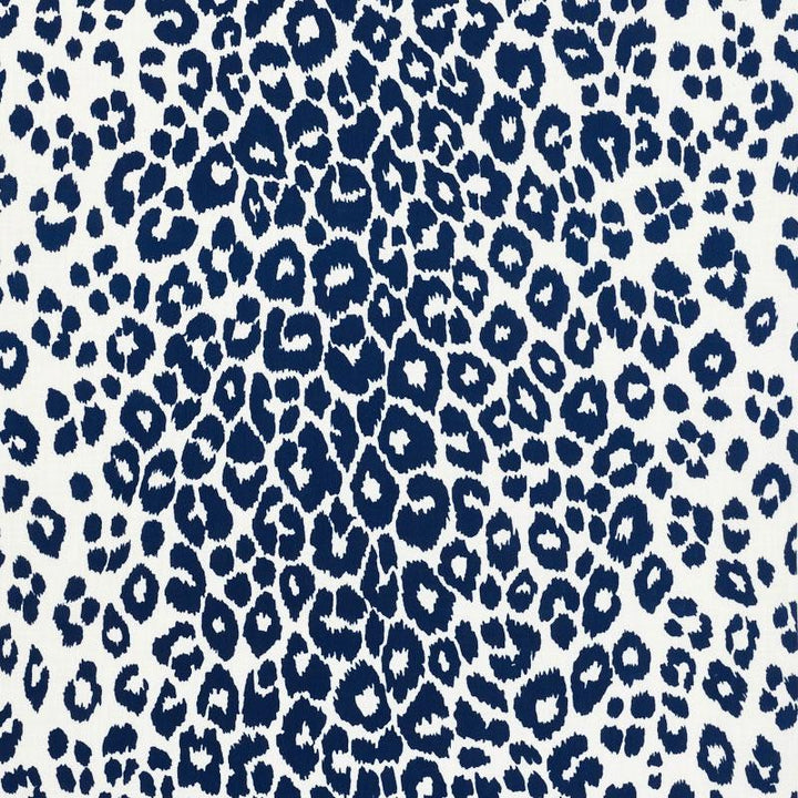 Iconic Leopard Indoor/Outdoor Navy 177323 by Schumacher Fabric Indoor/Outdoor: Prints & Wovens 27.25" - Fabric Carolina -