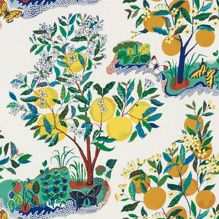Citrus Garden Indoor/Outdoor Primary 177330 by Schumacher Fabric Indoor/Outdoor: Prints & Wovens 52.5" - Fabric Carolina -