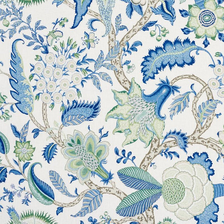 Arborvitae Viridian & Blue 177372 by Schumacher Designer Fabric Schumacher Classics 54.0" - Swanky Fabrics -