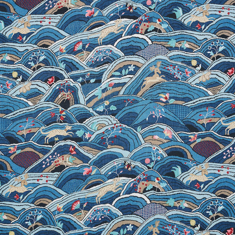 Rolling Hills Blues 177380 by Schumacher Fabric Schumacher Classics 26.5" - Fabric Carolina -