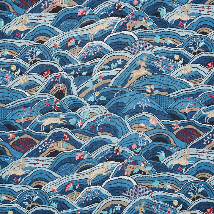 Rolling Hills Blues 177380 by Schumacher Fabric Schumacher Classics 26.5" - Fabric Carolina -