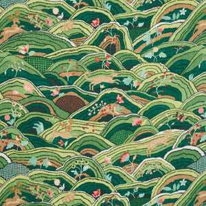 Rolling Hills Green 177381 by Schumacher Fabric